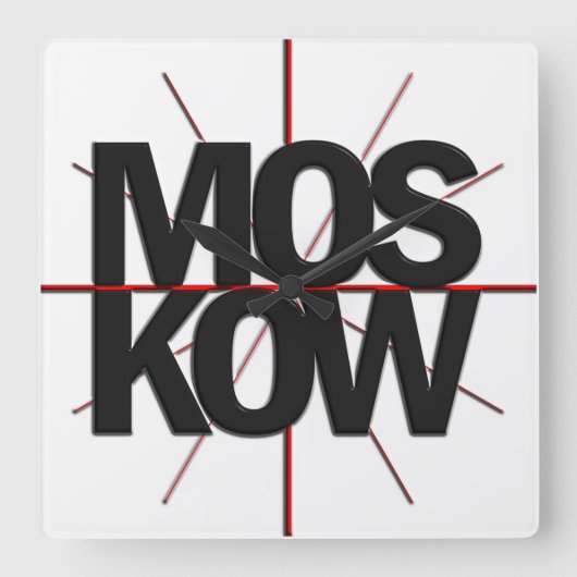 Moscow Timezone Wall Clock スクエア壁時計 (正面)
