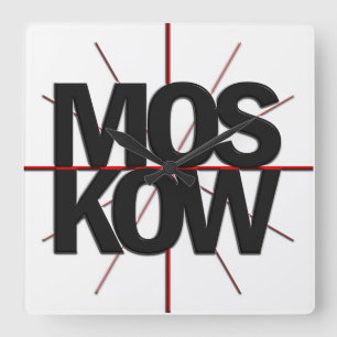 Moscow Timezone Wall Clock スクエア壁時計