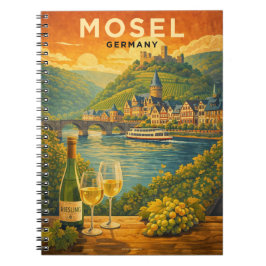 Mosel Germany Wine Region Vintage Travel Art ノートブック