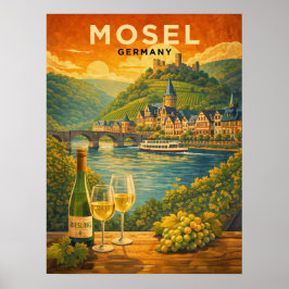 Mosel River Germany Vintage Travel ポスター