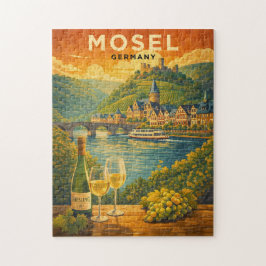 Mosel Wine Region Germany Vintage Travel Art ジグソーパズル