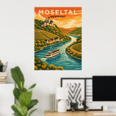 Moseltal Germany Vintage Travel  ポスター (ホームオフィス)
