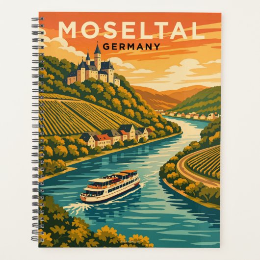Moseltal Germany Vintage Travel Art プランナー手帳 (正面)