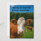 Mosey On Over Dinner Country Cow Ranch Farm Style  招待状 (正面)