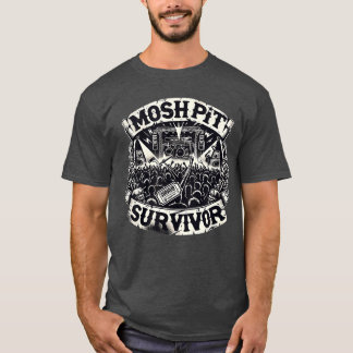 Mosh Pit Survivor Heavy Rock Concert Hardcore Rock Tシャツ