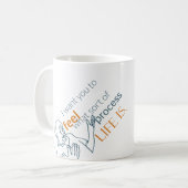 Mosheは話します: 斜めのマグとの感じの生命 コーヒーマグカップ (正面左)