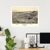 Mosic, PAパノラママップ – 1892 ポスター (ホームオフィス)