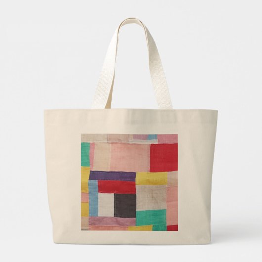 MosiGolf Ballsで作られた手の裁縫アイテム「jogakbo」 ラージトートバッグ (裏面)