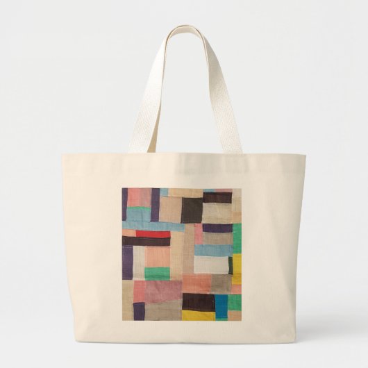 MosiGolf Ballsで作られた手の裁縫アイテム「jogakbo」 ラージトートバッグ (正面)