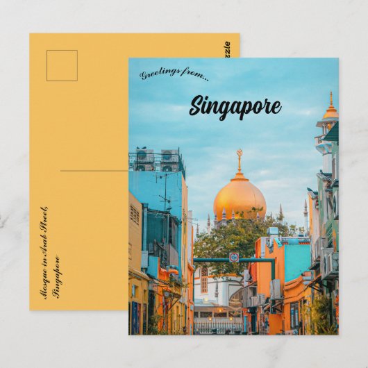 Mosque in Arab Street Singapore ポストカード (正面/裏面)