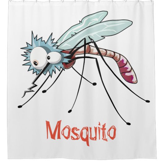 Mosquito cartoon シャワーカーテン (正面)