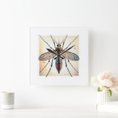Mosquito dorsal view painting 030624IREF117 - Wate スクエア壁時計 (ホーム)