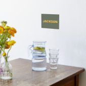 MOSSグリーン編集可能モダンなはっきりした文字金ゴールド 箔ポスター (レイダウン (キッチン))