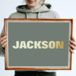 MOSSグリーン編集可能モダンなはっきりした文字金ゴールド 箔ポスター<br><div class="desc">MOSSグリーン編モダン集はっきりした可能文字金箔プリント</div>