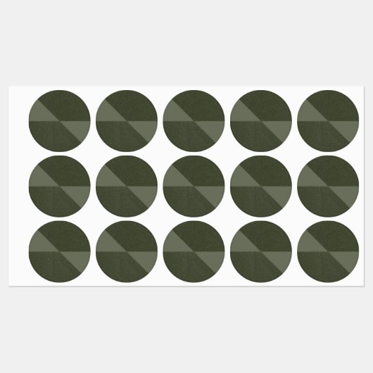 Moss モダン Green Split Circleスタンプ ラベル (シート)