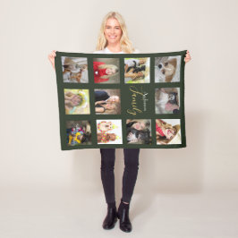 Moss GREENフォトブランケットコラージインスタグラム フリースブランケット