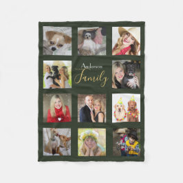 Moss GREENフォトブランケットコラージインスタグラム フリースブランケット