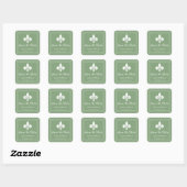 Moss Green(紋章の)フラ・ダ・リ日付ステッカーの保存 スクエアシール (シート)