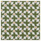 Moss Green Abstract Floral Grid Polyester Fabric ファブリック (見本)