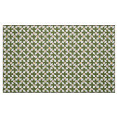Moss Green Abstract Floral Grid Polyester Fabric ファブリック (ファットクォーター)