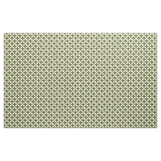 Moss Green Abstract Floral Grid Polyester Fabric ファブリック (ヤード)