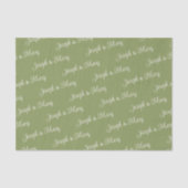 Moss Green And Sand Script Nature Wedding Themes 薄葉紙 (正面)