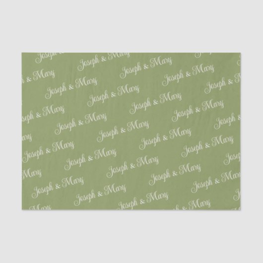 Moss Green And Sand Script Nature Wedding Themes 薄葉紙 (正面)