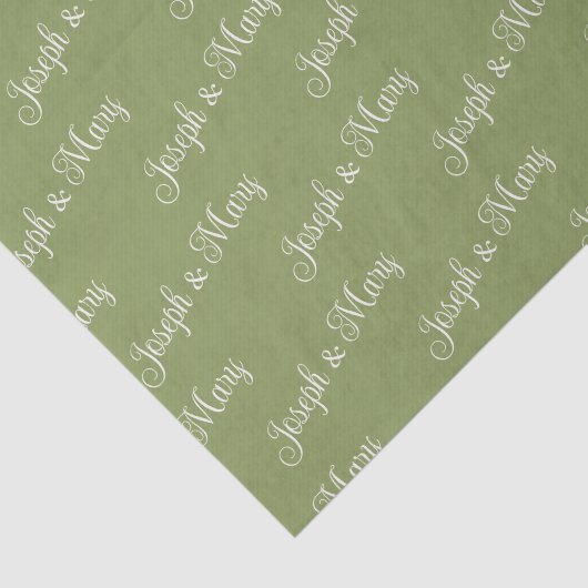 Moss Green And Sand Script Nature Wedding Themes 薄葉紙 (詳細)