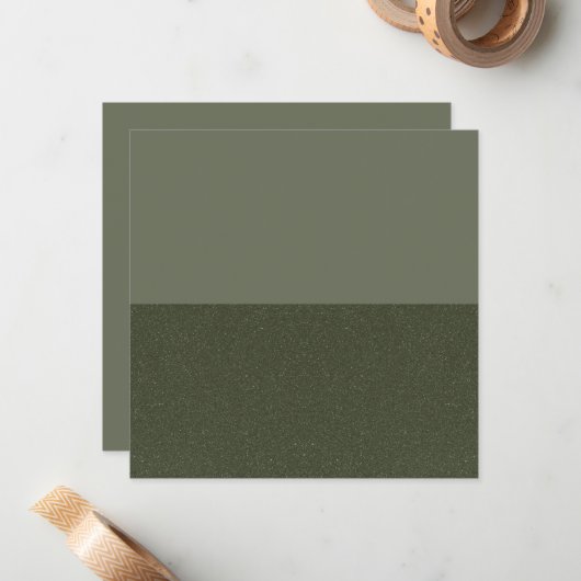 Moss Green Block Speckle Flat Note Card (カスタム) ノートカード (正面/裏面インサイチュ)