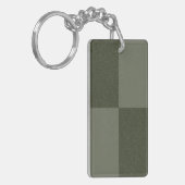 Moss Green Check Pattern Keychain – カスタマイズ可能 キーホルダー (正面左)