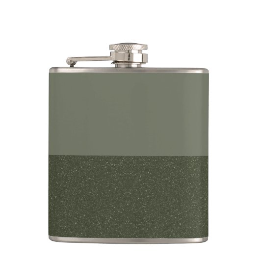 Moss Green Colorblockモダンフラスコ – カスタマイズ可能 フラスク (正面)