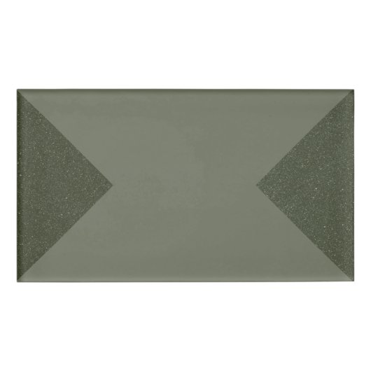 Moss Green Corners Nameタグ – カスタマイズ可能 名札 (正面)