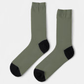 Moss Green Crew Socks – カスタマイズ可能なペア ソックス (左)