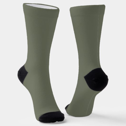 Moss Green Crew Socks – カスタマイズ可能なペア ソックス (傾斜あり)