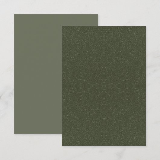 Moss Green Dual-Tone Flatのお知らせ – カスタマイズ 案内状 (正面/裏面)