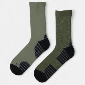 Moss Green Duo Crew Socks – メンズカスタマイズ可能 ソックス (左)