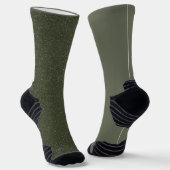 Moss Green Duo Crew Socks – メンズカスタマイズ可能 ソックス (傾斜あり)