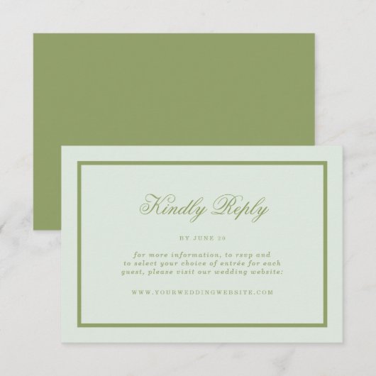 Moss Green Estate Online RSVP Card エンクロージャーカード (正面/裏面)
