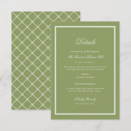 Moss Green Estate Wedding Details Card エンクロージャーカード