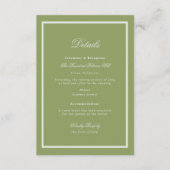 Moss Green Estate Wedding Details Card エンクロージャーカード (正面)