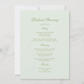 Moss Green Estate Wedding Itinerary Card 招待状 (正面)