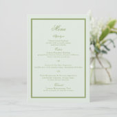 Moss Green Estate Wedding Menu Card 招待状 (スタンド正面)
