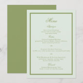 Moss Green Estate Wedding Menu Card 招待状 (正面/裏面)