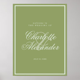 Moss Green Estate Wedding Welcome Sign ポスター