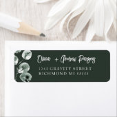 Moss Green Eucalyptus Hand Lettered Script Address ラベル (インサイチュ)