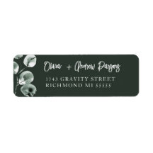 Moss Green Eucalyptus Hand Lettered Script Address