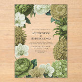 Moss Green, Fern Mist & Pale Pistachio Wedding アクリル招待状 (正面)