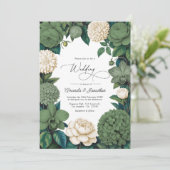 Moss Green, Fern Soft & Antique Cream Wedding 招待状 (スタンド正面)