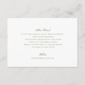 Moss Green Formal Classic Elegant Wedding エンクロージャーカード (正面)