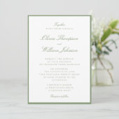 Moss Green Framed Wedding Invitation 招待状 (スタンド正面)